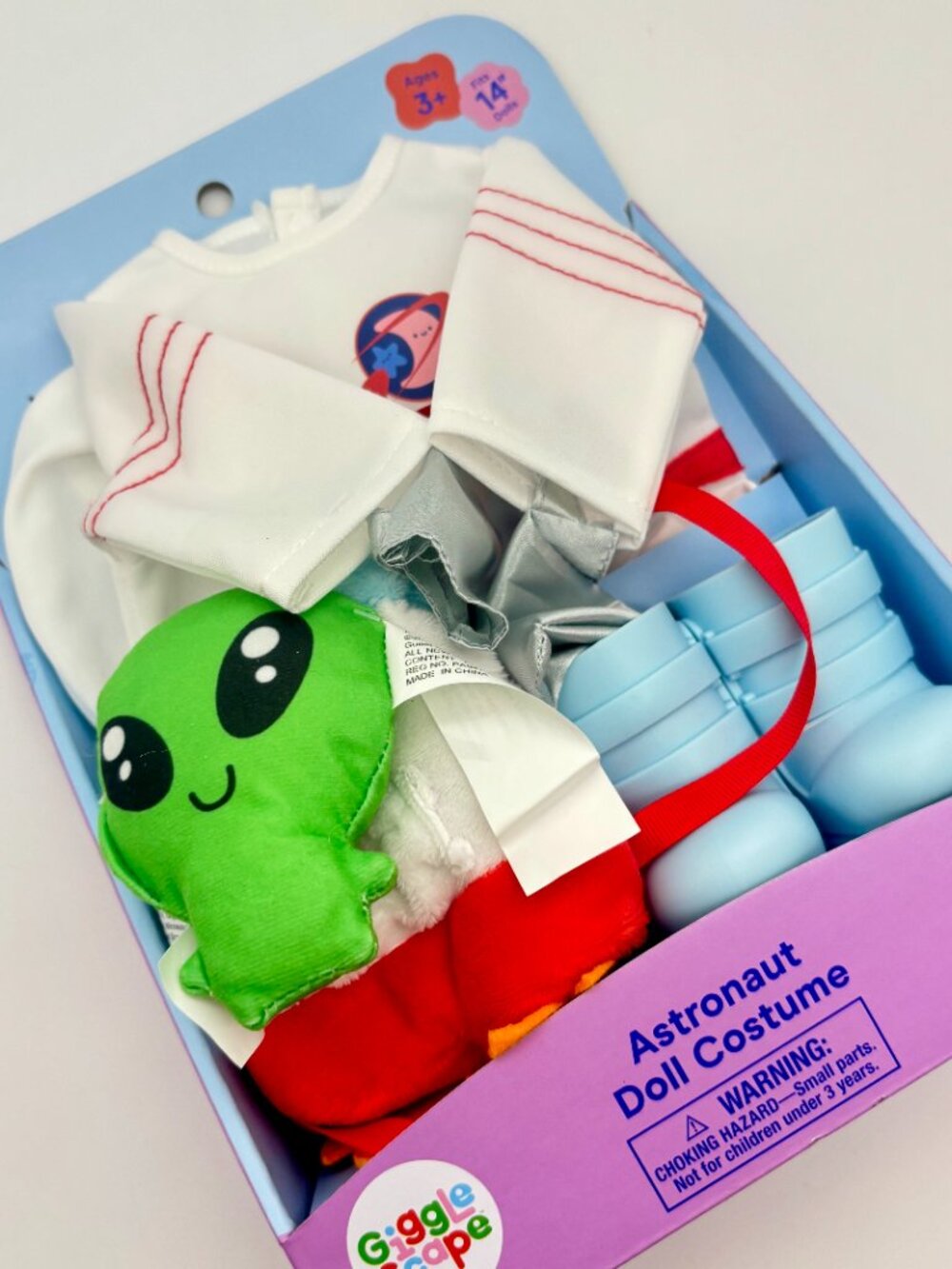 Gigglescape Astronaut Outfit Costume w/ Plush Alien for 14" Baby Doll NEW